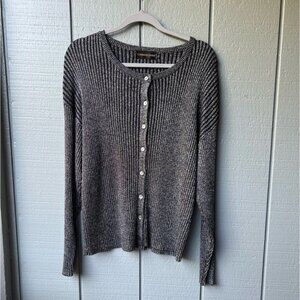 Classiques Entier Silver Metallic Cardigan Sweater